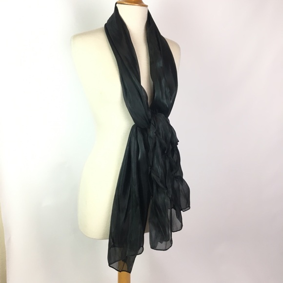 Organza Sheer Black scarf turban shawl hijab NWOT - Picture 1 of 3